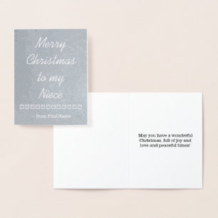 Cartão Metalizado Feliz Natal para a minha sobrinha