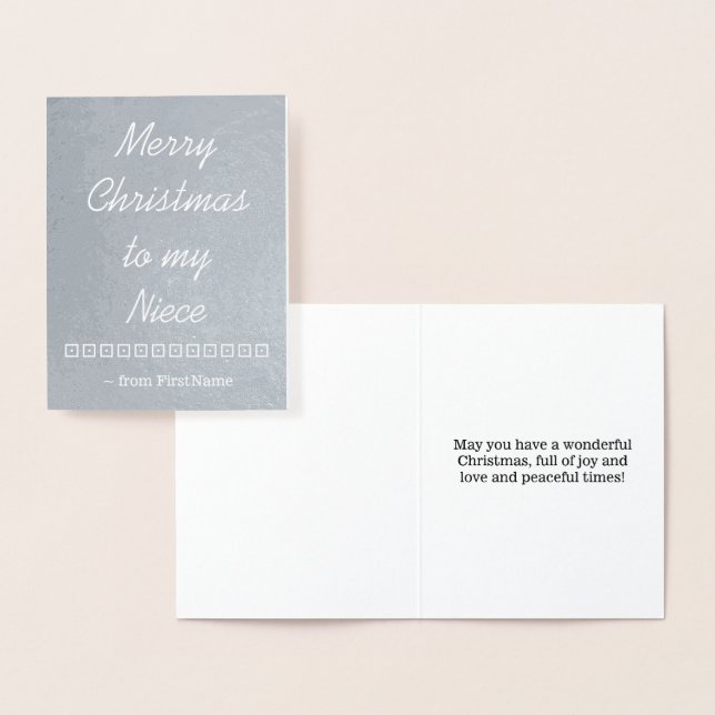 Cartão Metalizado Feliz Natal para a minha sobrinha (Exibição)