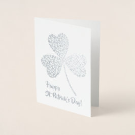 Cartão Metalizado Feliz Rua, Dia de Patrick. Vintage Little Irish Gi