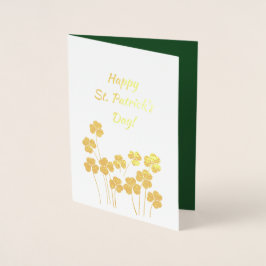 Cartão Metalizado Feliz Rua, Dia de Patrick. Xamrochas Luxo