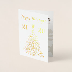 Cartão Metalizado Felizes Festas elegante personalizável