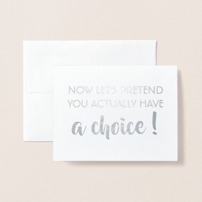 Cartão Metalizado Fim do vamos - Proposta Engraçada da Bridesmaid (Frente com envelope)