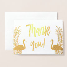 Flamingos Gold Foil Obrigado