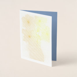 Cartão Metalizado Flores azuis em placas de nota de vaso