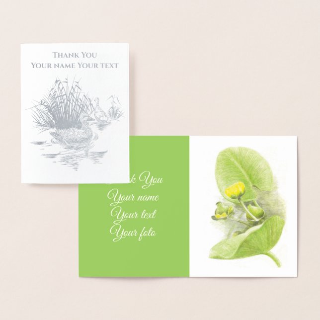 Cartão Metalizado Flores lírios Lápis (Exibição)