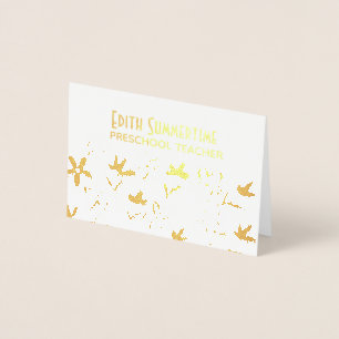 Cartão Metalizado flores ouros