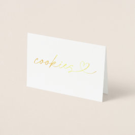 Cartão Metalizado Foil Cookies Food Label Wedding Table Card