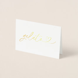 Cartão Metalizado Foil Gelato Food Label Wedding Table Card