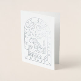 Cartão Metalizado Foil Tiger Back Hurny Engraçado aniversário de 30