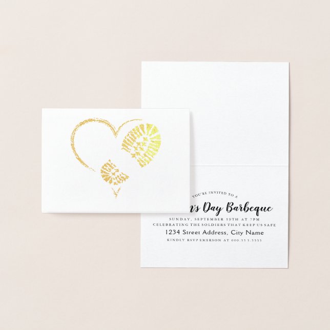 Cartão Metalizado folha de ouro cardíaca (Exibição)