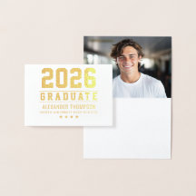 Formando Modern 2023 Personalizado Foto Dourada