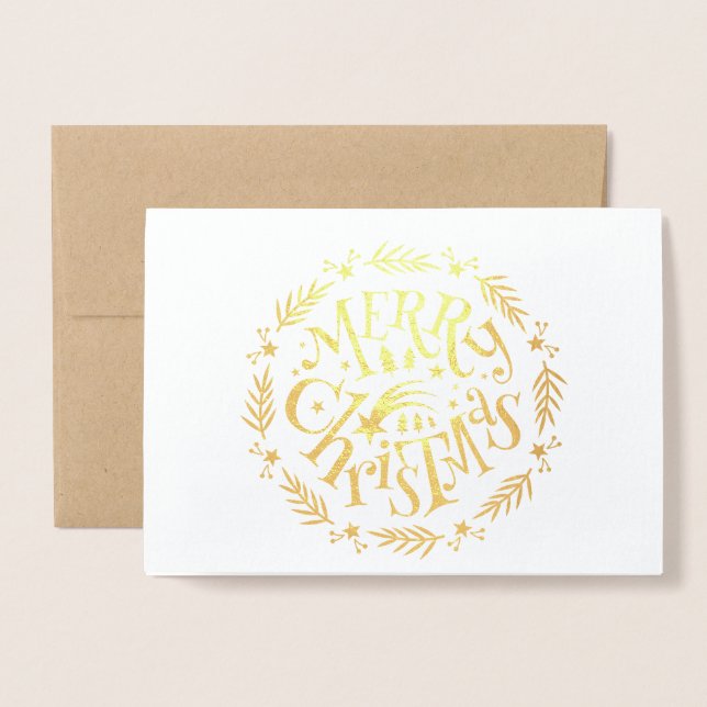 Cartão Metalizado Foto animada da família natalícia (Frente com envelope)