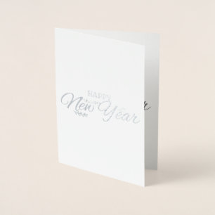 Cartão Metalizado Foto da safra engraçada - Ano Novo - prata