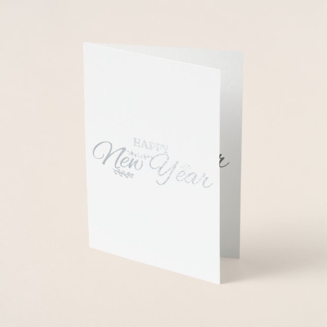 Cartão Metalizado Foto da safra engraçada - Ano Novo - prata (Frente)