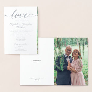 Cartão Metalizado Foto de casal de aniversário de casamento de 25 an