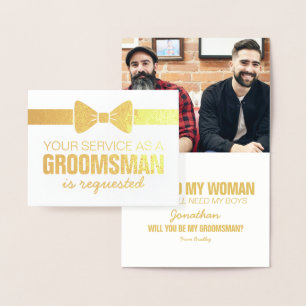 Cartão Metalizado Foto de Padrinhos de casamento Personalizados Pa