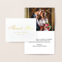 Foto Elegante De Casamento Obrigado Nota Dourada