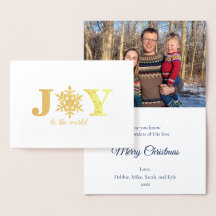 Foto: Joy to World Snowflake Gold Foil Card