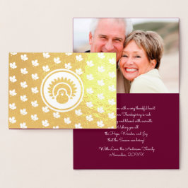 Cartão Metalizado Foto personalizada | Folhas de outono, Ação de Gra