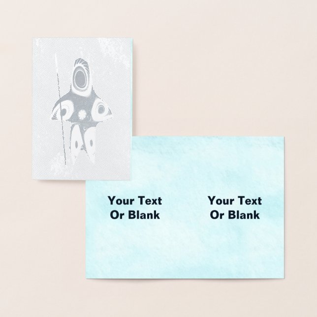 Cartão Metalizado Fractal Inuit Hunter (Exibição)