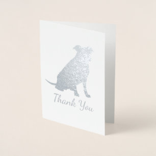 Cartão Metalizado Garota-Chá de fraldas-Cão-Touro-Touro-Prata