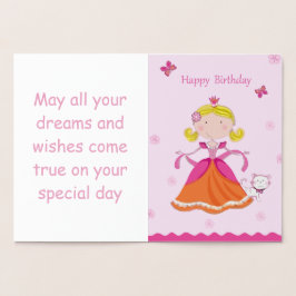 Cartão Metalizado Girls Birthday Foil Card