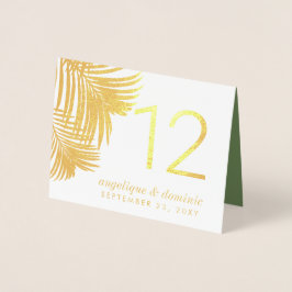 Cartão Metalizado Glam Tropical Palm Deixa Números REAIS DE Tabela F