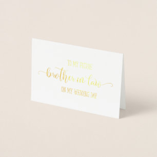 Cartão Metalizado Gold Foil Brother no Dia do Casamento da Lei Obrig