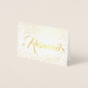 Cartão Metalizado Gold Foil Confetti Reservado