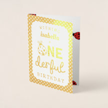Gold Foil Ladybug - Aniversário Maravilhoso