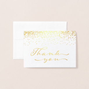 Cartão Metalizado Gold Foil Obrigado Notecard