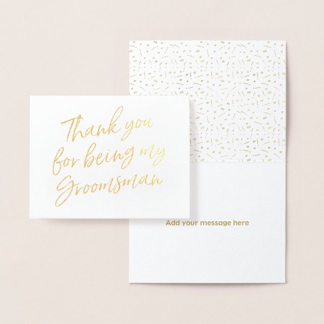 Cartão Metalizado Gold Foil Obrigado por ser meu padrinho de casamen (Display)