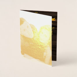 Cartão Metalizado GOLD FOIL Rustic Buffalo Xadrez Stag PHOTO Xmas