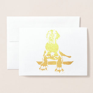 Cartão Metalizado Grande Dogue Alemão Dourado