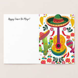 Cartão Metalizado Guitarra do Cinco De Mayo