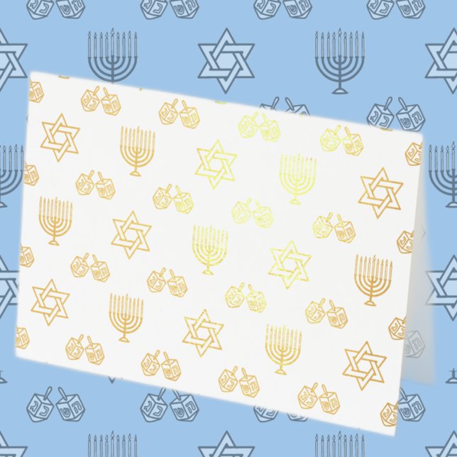 Cartão Metalizado Hanukkah Menorah Foil Card (Criador carregado)