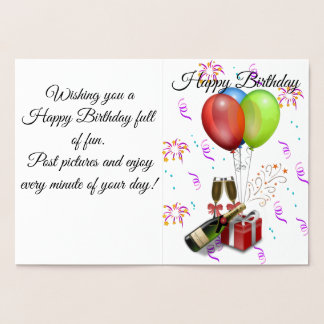 Cartão Metalizado Happy birthday Foil Card