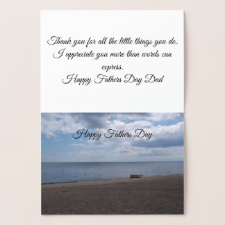 Cartão Metalizado Happy Fathers day foil greeting card