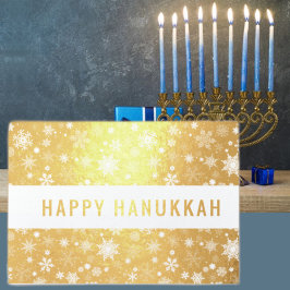 Cartão Metalizado Happy Hanukkah