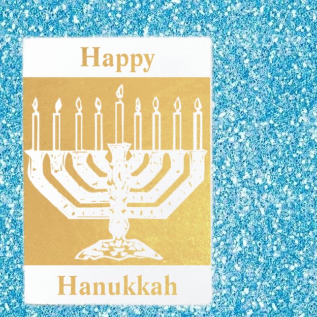 Cartão Metalizado Happy Hanukkah (Criador carregado)