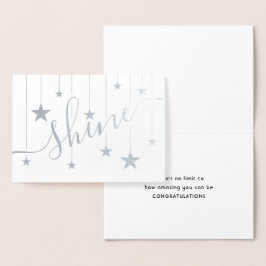 Cartão Metalizado Implantar Parabéns de Estrelas Suspensas do SHINE