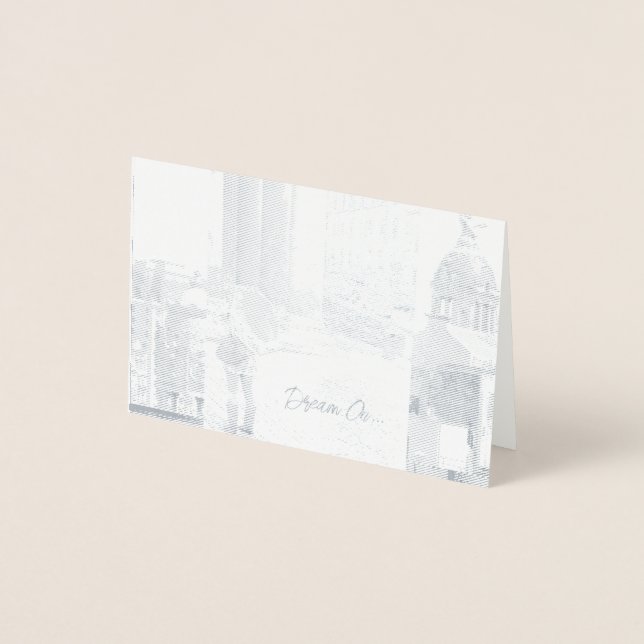 Cartão Metalizado Incentivo "Siga seus sonhos" inspirador (Frente)