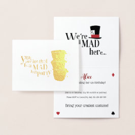 Cartão Metalizado Invitación Alicia Maravillas