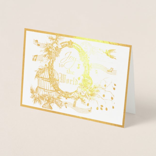 Cartão Metalizado Joy para o Natal do Cardeal Mundial (Frente)