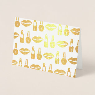 Cartão Metalizado Lábpau Nail Polonês Makeup Artist Beaust Fashion