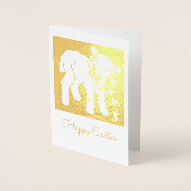 Cartão Metalizado Lamas com flores (Frente)