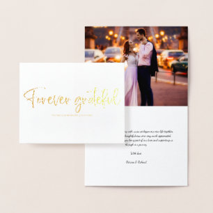 Cartão Metalizado Lâmina de Foto de Agradecimento de Casamento Fofa