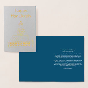 Cartão Metalizado Lâmpada de Hanukkah Triangular Medieval