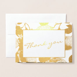 Cartão Metalizado Limões Dourados Modernos & Fotografia de Casamento