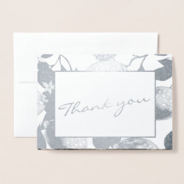 Cartão Metalizado Limões Prateados Modernos & Fotografia Real de Cas